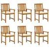 Image de vidaXL Chaises de jardin avec coussins lot de 6 Bois d'acacia massif
