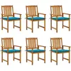 Image de vidaXL Chaises de jardin avec coussins lot de 6 Bois d'acacia massif