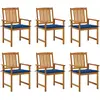 Image de vidaXL Chaises de jardin avec coussins lot de 6 Bois d'acacia massif
