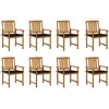 Image de vidaXL Chaises de jardin avec coussins lot de 8 Bois d'acacia solide