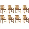 Image de vidaXL Chaises de jardin avec coussins lot de 8 Bois d'acacia solide