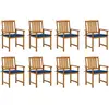 Image de vidaXL Chaises de jardin avec coussins lot de 8 Bois d'acacia solide