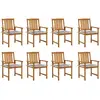Image de vidaXL Chaises de jardin avec coussins lot de 8 Bois d'acacia solide