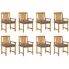 Image de vidaXL Chaises de jardin avec coussins lot de 8 Bois d'acacia solide