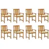 Image de vidaXL Chaises de jardin avec coussins lot de 8 Bois d'acacia solide