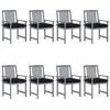 Image de vidaXL Chaises de jardin et coussins lot de 8 Bois acacia solide Gris