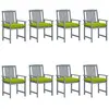 Image de vidaXL Chaises de jardin et coussins lot de 8 Bois acacia solide Gris