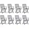 Image de vidaXL Chaises pliables d'extérieur lot de 8 et coussins Bois d'acacia