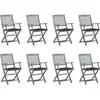 Image de vidaXL Chaises pliables d'extérieur lot de 8 et coussins Bois d'acacia