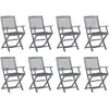 Image de vidaXL Chaises pliables d'extérieur lot de 8 et coussins Bois d'acacia