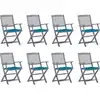 Image de vidaXL Chaises pliables d'extérieur lot de 8 et coussins Bois d'acacia