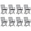 Image de Chaises pliables d extérieur lot de 8 et coussins Bois d acacia