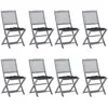 Image de vidaXL Chaises pliables d'extérieur lot de 8 et coussins Bois d'acacia
