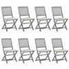 Image de vidaXL Chaises Pliantes 8 pièces avec Coussins en Bois d'acacia Massif