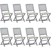 Image de vidaXL Chaises pliables d'extérieur lot de 8 et coussins Bois d'acacia