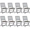 Image de vidaXL Chaises pliables d'extérieur lot de 8 et coussins Bois d'acacia