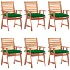 Image de vidaXL Chaises à manger d'extérieur lot de 6 et coussins Acacia massif