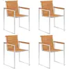 Image de vidaXL Chaises de jardin lot de 4 Bois d'acacia solide et inox
