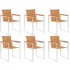 Image de vidaXL Chaises de jardin lot de 6 Bois d'acacia et acier inoxydable