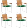 Image de vidaXL Chaises de jardin lot de 4 avec coussins Bois d'acacia massif