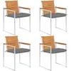 Image de vidaXL Chaises de jardin lot de 4 avec coussins Bois d'acacia massif