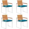 Image de vidaXL Chaises de jardin lot de 4 avec coussins Bois d'acacia massif