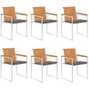Image de vidaXL Chaises de jardin lot de 6 avec coussins Bois d'acacia solide