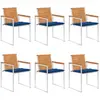 Image de vidaXL Chaises de jardin lot de 6 avec coussins Bois d'acacia solide