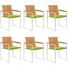 Image de vidaXL Chaises de jardin lot de 6 avec coussins Bois d'acacia solide