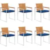Image de vidaXL Chaises de jardin lot de 6 avec coussins Bois d'acacia solide
