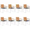 Image de vidaXL Chaises de jardin lot de 8 avec coussins Bois d'acacia solide