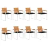 Image de Chaises de jardin lot de 8 avec coussins Bois d acacia solide