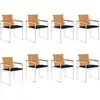Image de vidaXL Chaises de jardin lot de 8 avec coussins Bois d'acacia solide