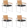 Image de vidaXL Chaises de jardin lot de 4 avec coussins Bois de teck massif