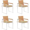 Image de vidaXL Chaises de jardin lot de 4 avec coussins Bois de teck massif