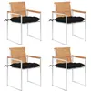 Image de vidaXL Chaises de jardin lot de 4 avec coussins Bois de teck massif