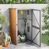 Image de vidaXL Abri à outils de jardin marron 88x89x161 cm acier galvanisé