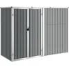 Image de vidaXL Abri à Outils de Jardin Remise de Stockage Organisateur d'Outils Cabane de Rangement Extérieur Gris 225x89x161 cm Acier Galvanisé
