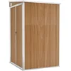 Image de vidaXL Remise de Jardin Murale Hangar de Terrasse Abri de Jardin Maison de Stockage Meuble de Patio Extérieur Marron 118x100x178 cm Acier Galvanisé