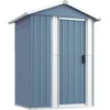Image de vidaXL Abri de Jardin Gris 126x97,5x177 cm Acier galvanisé, Rangement de Jardin pour Les Outils, Rangement pour Outils d'extérieur, abris à Outils