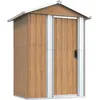 Image de vidaXL Abri de Jardin Marron 126 x 97,5 x 177 cm en Acier galvanisé