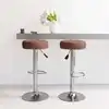 Image de vidaXL Tabourets de bar lot de 2 marron tissu