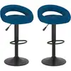 Image de vidaXL Tabourets de bar lot de 2 bleu velours