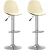 Image de vidaXL Tabourets de bar lot de 2 crème tissu