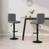 Image de vidaXL Tabourets de bar lot de 2 gris foncé velours