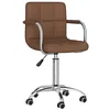 Image de vidaXL Chaise Pivotante de Bureau Siège de Bureau Chaise d'Ordinateur Fauteuil Ergonomique Fauteuil de Bureau Salon Maison Intérieur Marron Tissu