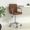 Image de vidaXL Chaise pivotante de bureau Marron Tissu