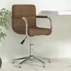 Image de vidaXL Chaise pivotante de bureau Marron Tissu