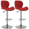 Image de vidaXL Lot de 2 Tabourets de Bar, Chaise de Pub, Siège de Bistrot, Meuble de Salle à Manger Cuisine Salon Maison Intérieur, Rouge Bordeaux Velours