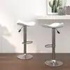 Image de vidaXL Tabourets de bar lot de 2 blanc acier chromé et cuir artificiel